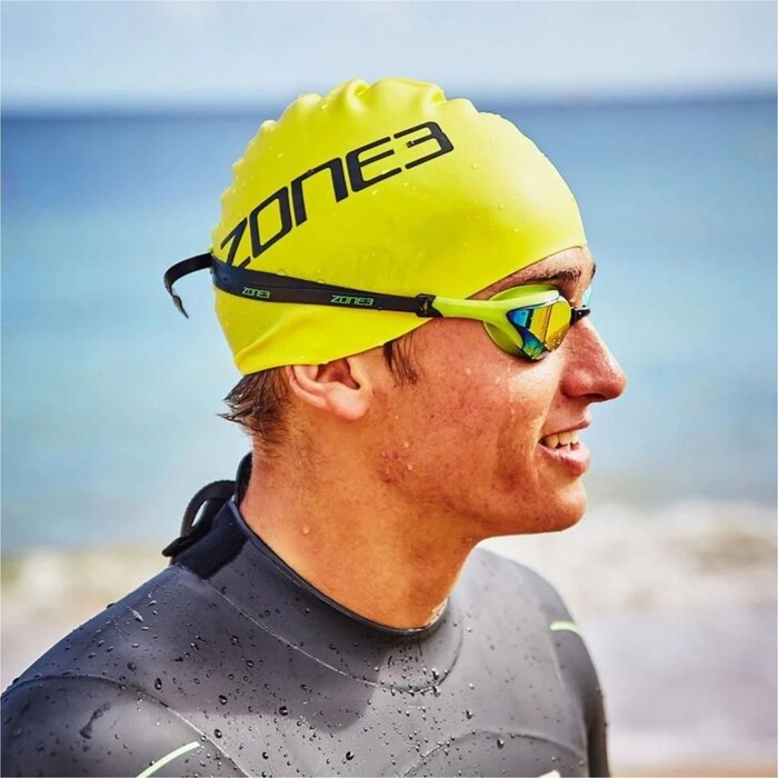 2024 ZONE3 Silicone Swim Cap SA24SCAP - Yellow